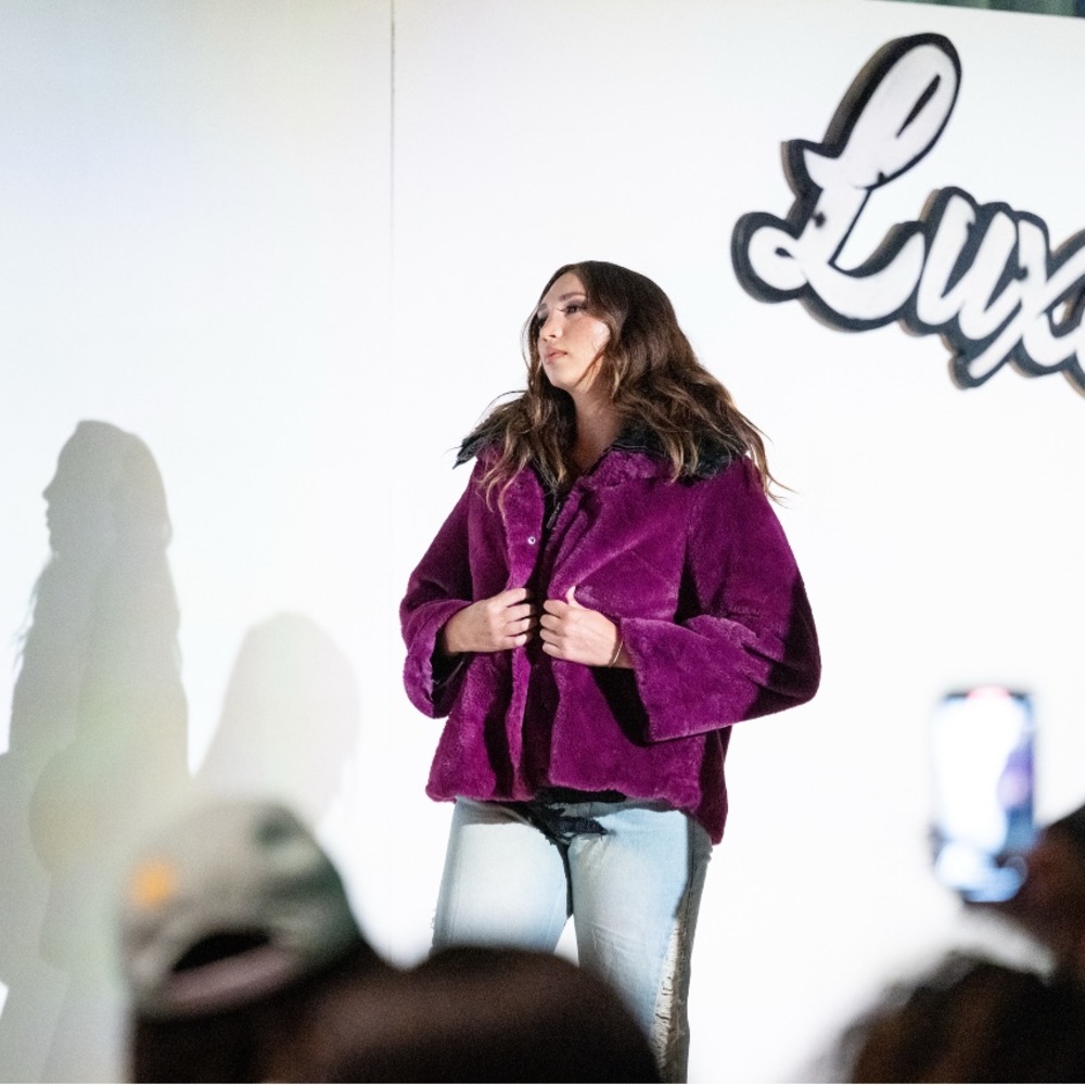 Purple Fur coat